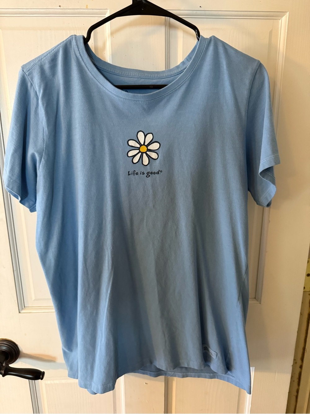 Life Is Good Light Blue Tee with Daisy Graphic